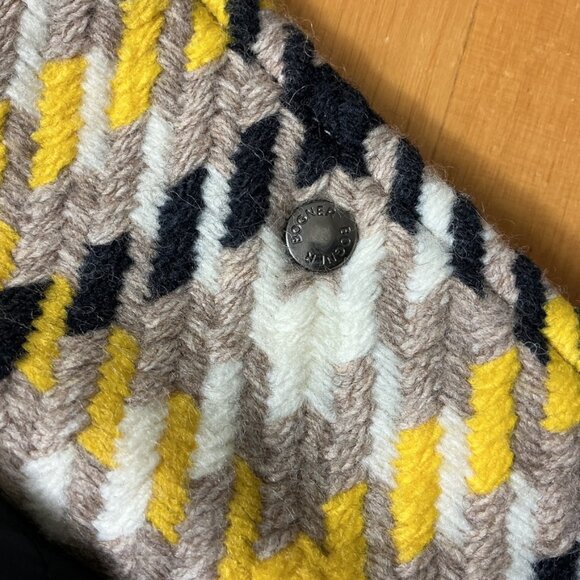 Bogner Black, Yellow, Tan Check Kerri-D Wool Blend Removable Hooded Coat M - Picture 9 of 10